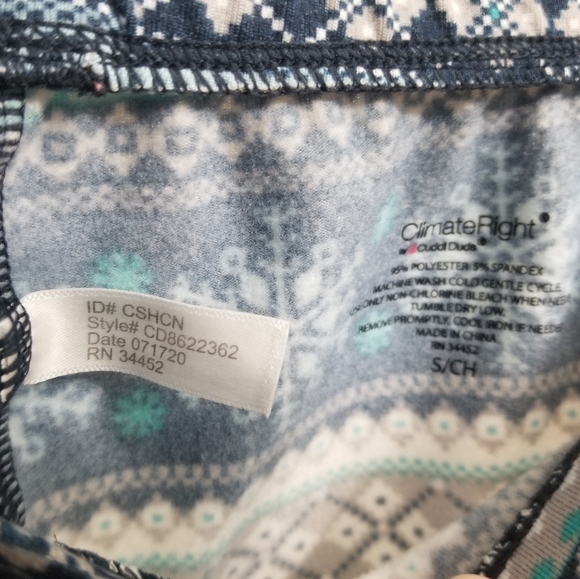 EUC sleek baby blue pj set w fun pattern, sz S - Picture 7 of 8